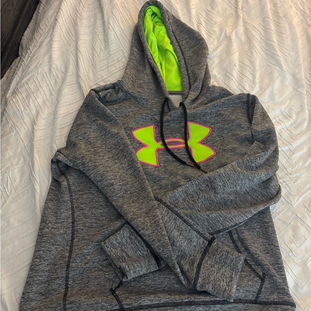 Under Armour Gray and Neon Green Hoodie